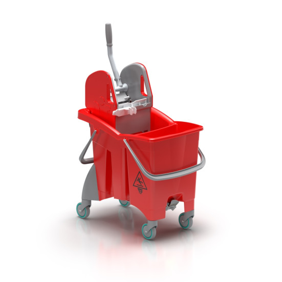 Ведро TTS ACTIONPRO (30 л, перегородка, колеса, 2 сливных отверстия, красный, 4шт)