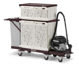 Тележка TTS MagicArt 262-X Safety Plus (подставка пылесоса, закрытая, рис. ANTHEA, держ. мешка)