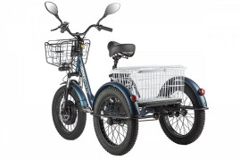 Трицикл электрический Eltreco Porter Fat 500 UP! (темно-синий)