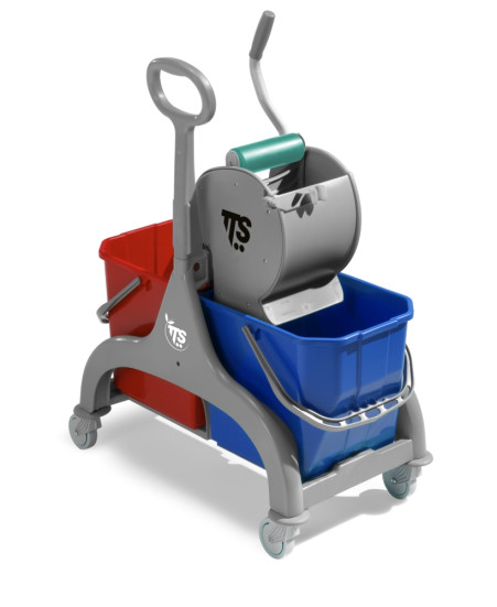 Тележка TTS Nick (2*25л, пласт, с отжимом Dry, серый) (00066186)