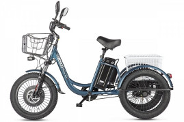 Трицикл электрический Eltreco Porter Fat 700 (темно-синий)