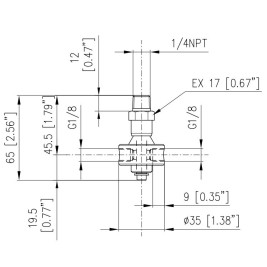 Вращающий держатель PA URF180 (250бар, 30л/мин, 1/4ш-1/8г, 700об/мин)