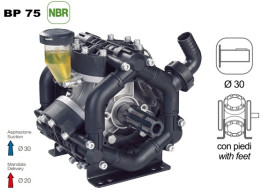 Мембранный насос Comet BP75 (20 бар, 67 л/мин, полый вал 30 мм)