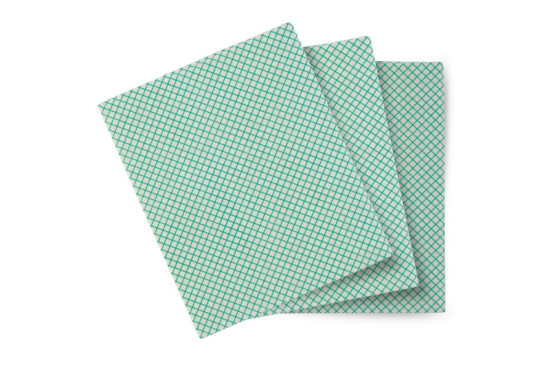 Салфетка TTS BASIC-T (40х50см, бело-зеленая, уп. 10 шт)