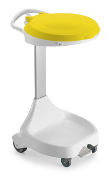 Держатель мешка TTS Smile W-1020 (60+60л, колеса, педаль, крышка желтая)