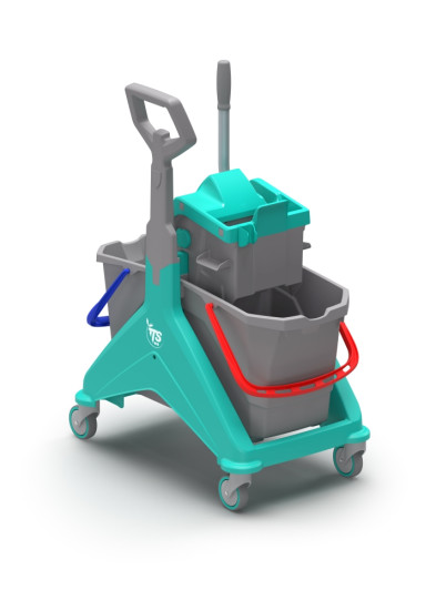 Тележка TTS NICKITA (2х15л, отжим WIZ, зеленый) (00086162VE)