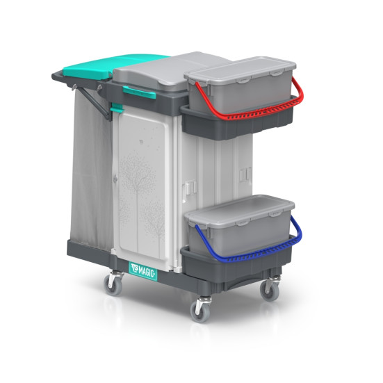 Тележка TTS Magic System 740S (2х20л, 4х4л, закр. 2 выдв. ящика, держ. мешка 120л)