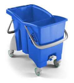 Ведро TTS ActionPro (30 л, 4 шт, перегородка, колеса, 2 сливных отверстия, синий)