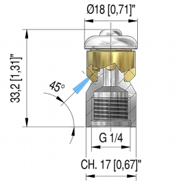 Форсунка каналопромывочная PA STR-1/4 (070, 1/4"г, бой 3R, вращ)