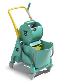 Одноведерная тележка NICK 28 л, с отжимом DRY, диаметр колес 80 мм.