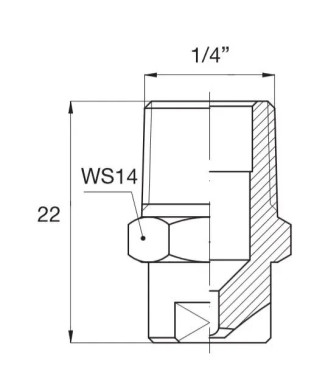 Форсунка 15110 (1/4ш, AISI 416) PNR