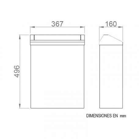 Контейнер для мусора Nofer настенный (23л, нерж., глянцевый)
