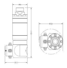 Насадка для мойки емкостей SMP200-2-3.0 (220бар, 100л/мин, 360град, гидропривод) Keliying