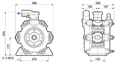 Мембранный насос Comet BP280 D (20 бар, 248 л/мин, ВОМ 1&quot;3/8)