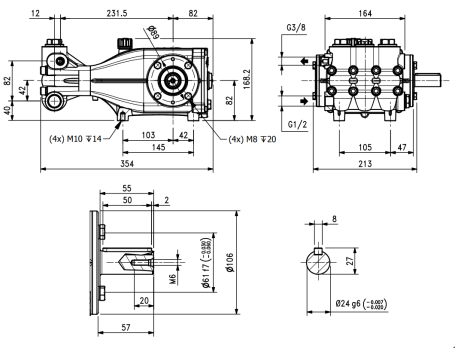 Насос высокого давления HAWK PX 1750IR (1450 об/мин)