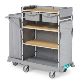 Тележка TTS GREEN HOTEL 920 (4 полки, 2 выдвижных ящика, колеса D150мм)