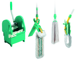 Тележка двухведерная TTS NICK 50 (с U-образной ручкой и отжимом TEC, зеленый)