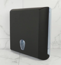 Диспенсер для бумажных полотенец Nofer BLACK (черный, пластик)