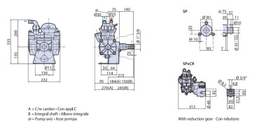 Мембранный насос AR 135 BP C (NBR, 20 бар, 128 л/мин, ВОМ 1&quot;⅜)