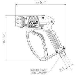 Пистолет PA RL82 (1/2"г.вращ-Байонет к.н., 125бар, 80л/мин)