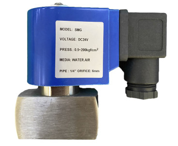 Клапан электромагнитный SMG (200бар, 1/4&quot;г-г, норм.закр, нерж, 24В) TOR