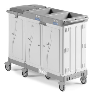 Тележка TTS Magic Hotel 840E (закрытая, 3 отсека, держ. мешка 150л)