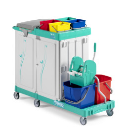 Тележка TTS Magic Line 350E (закрытая, 2х15л, 4х4л, отжим TEC, держ. мешка 150л)