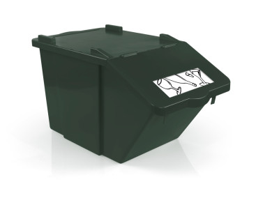 Контейнер мусорный TTS (зеленый, полипропилен, 45л)