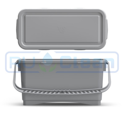 Ведро TTS (20л, ручка, крышка, серый)