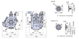 Мембранный насос AR 145 BP C/C (BlueFlex, 20бар, 133л/мин, ВОМ 1"⅜)