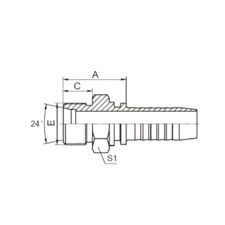 Фитинг высокого давления DKO-L (DN12, М18х1.5ш, оцинк) Robin
