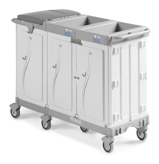 Тележка TTS Magic Hotel 880E (закрытая, 2 отсека, держ. мешка 150л)