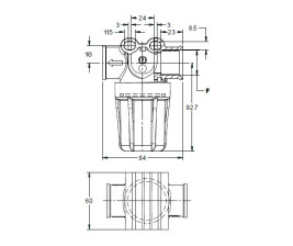 Фильтр для воды (150мкм, 3/4"г-г, 10бар, креп.отв.) Tecomec