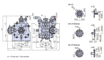 Мембранный насос AR 160 BP C/С (NBR, 20бар, 166.2л/мин, ВОМ 1"⅜)