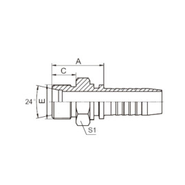 Фитинг высокого давления DKO-L (DN16, М22х1.5ш, оцинк) Robin