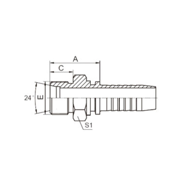 Фитинг высокого давления DKO-L (DN16, М22х1.5ш, оцинк) Robin
