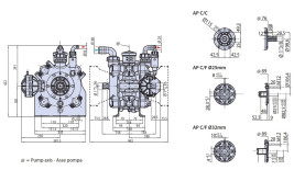 Мембранный насос AR 160 BP C/F (BlueFlex, 20бар, 166.2л/мин, ВОМ 1"⅜-полый вал 25мм)