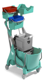 Тележка TTS Nick Plus 103 (28л, 2х4л, отжим O-Key, корзина, зеленый)