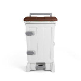 Контейнер TTS OpenUp90 (90л, педаль, дверь, белый/коричневый)