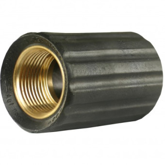 Гайка накидная DKF-W (М22х1.5г, Ф17.3мм, лат/пласт, черная, удлин) R+M