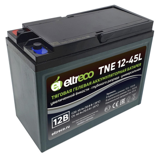 Тяговый аккумулятор Eltreco TNE12-45 (12V, 38A/h, AGM)