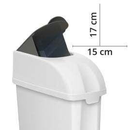 Ведро TTS ELLE (23л, педаль, ободок для мешка, белый)
