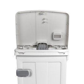 Контейнер TTS OpenUp90 (90л, педаль, дверь, белый/желтый)