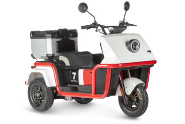 Трицикл электрический Wanshida DOUHAO 60V 800Вт (черно-бело-красный)